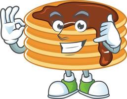 Chocolate cream pancake Cartoon character vector