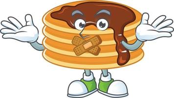 Chocolate cream pancake Cartoon character vector