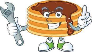 Chocolate cream pancake Cartoon character vector