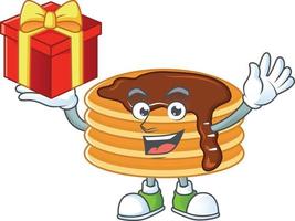 Chocolate cream pancake Cartoon character vector