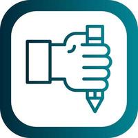 Hand And Pencil Vector Icon Design