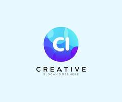 CI initial logo With Colorful Circle template vector. vector