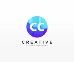 CC initial logo With Colorful Circle template vector. vector