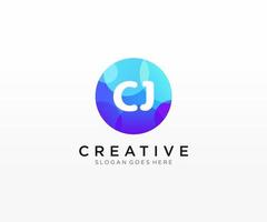 CJ initial logo With Colorful Circle template vector. vector