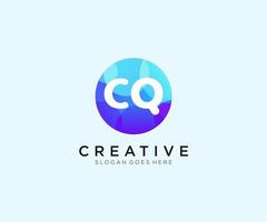 CQ initial logo With Colorful Circle template vector. vector