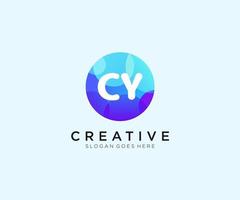 CY initial logo With Colorful Circle template vector. vector