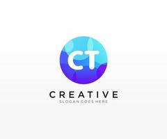 CT initial logo With Colorful Circle template vector. vector