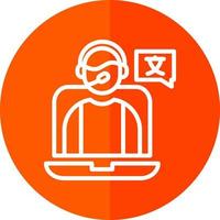 Online Language Teacher Vector Icon Design