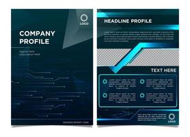 Modern Futuristic Technology Company Profile for Business and Marketing Template A4 Size vector