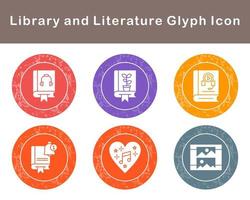 biblioteca y literatura vector icono conjunto