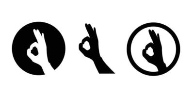 ok hand gesture design. agreement expression sign and symbol. vector