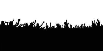 audience concert silhouette. people crowd in festival icon, sign and symbol. vector