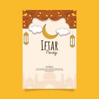 plantilla de invitación iftar plana. - vectores. vector