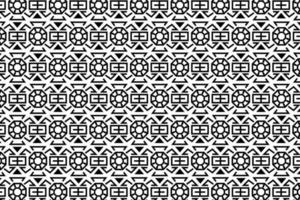 Textile pattern in black and white color. Abstract geometric floral pattern with black lines. Old fashioned arabesque motifs. vector