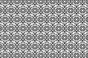 Textile pattern in black and white color. Abstract geometric floral pattern with black lines. Old fashioned arabesque motifs. vector