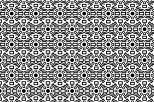 Textile pattern in black and white color. Abstract geometric floral pattern with black lines. Old fashioned arabesque motifs. vector