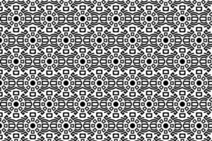 Textile pattern in black and white color. Abstract geometric floral pattern with black lines. Old fashioned arabesque motifs. vector