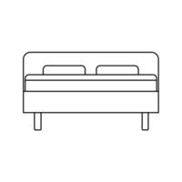 sencillo monocromo cama icono en un línea estilo. vector interior articulo aislado en un blanco antecedentes