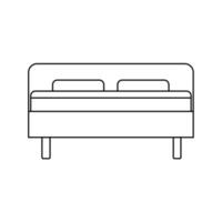 Simple monochrome bed icon in a line style. Vector interior item isolated on a white background