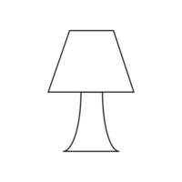 Simple monochrome bedside lamp icon in a line style. Vector interior item isolated on a white background