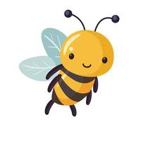 Cartoon bee cute character in flat style. vector