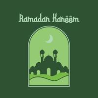 ramadán kareem. plantilla de tarjeta de felicitación islámica con ramadán para diseño de papel tapiz. afiche, pancarta de los medios. un conjunto de ilustraciones vectoriales. vector