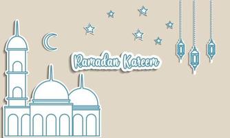 Ramadan Kareem. Islamic greeting card template with ramadan for wallpaper design. Poster, media banner. A set of vector illustrations.