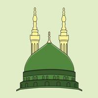 Illustration of Medina Mosque Mecca Vector Mosque Drawing