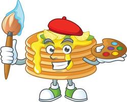 Lemon cream pancake Cartoon character vector