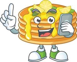 Lemon cream pancake Cartoon character vector