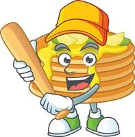 Lemon cream pancake Cartoon character vector