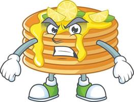 Lemon cream pancake Cartoon character vector