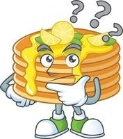 Lemon cream pancake Cartoon character vector