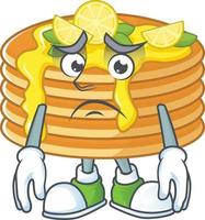 Lemon cream pancake Cartoon character vector