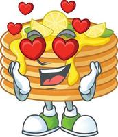 Lemon cream pancake Cartoon character vector