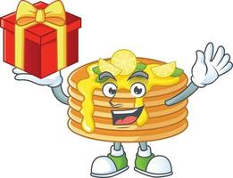 Lemon cream pancake Cartoon character vector