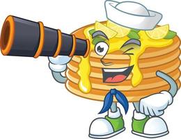 Lemon cream pancake Cartoon character vector