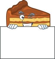 Chocolate slice cake Cartoon character vector