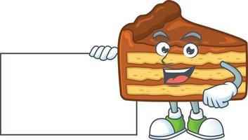 Chocolate slice cake Cartoon character vector