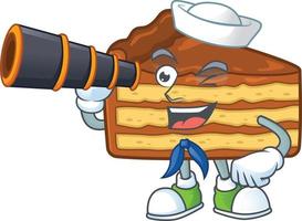 Chocolate slice cake Cartoon character vector