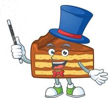 Chocolate slice cake Cartoon character vector