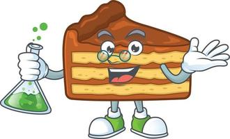 Chocolate slice cake Cartoon character vector