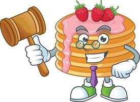 Strawberry cream pancake Cartoon character vector