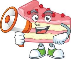 Strawberry slice cake Cartoon character vector