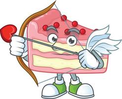 Strawberry slice cake Cartoon character vector