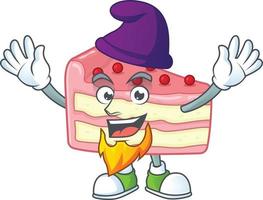 Strawberry slice cake Cartoon character vector