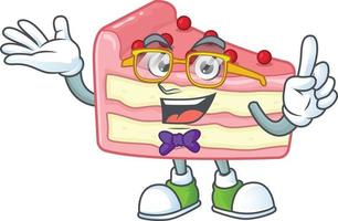 Strawberry slice cake Cartoon character vector