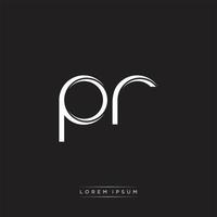 PR Initial Letter Split Lowercase Logo Modern Monogram Template Isolated on Black White vector