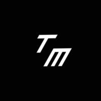 tm logo monograma con arriba a abajo estilo moderno diseño modelo vector