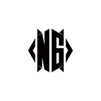 NG Logo monogram with shield shape designs template vector